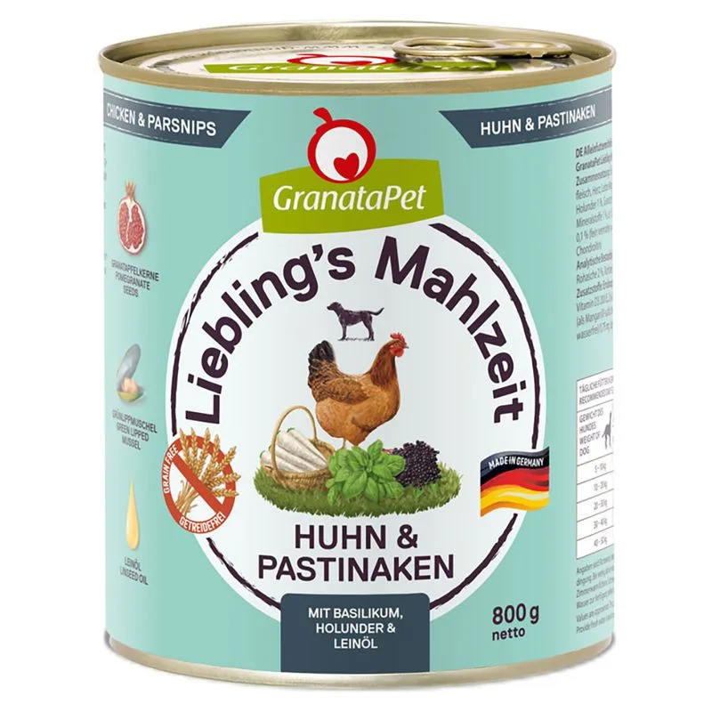 GranataPet Liebling's Mahlzeit 12 x 800 g (Pollo & Pastinaca)