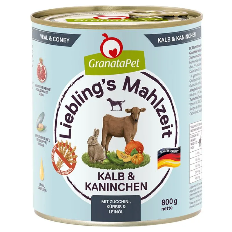 GranataPet Liebling's Mahlzeit 12 x 800 g (Vitello & Coniglio)