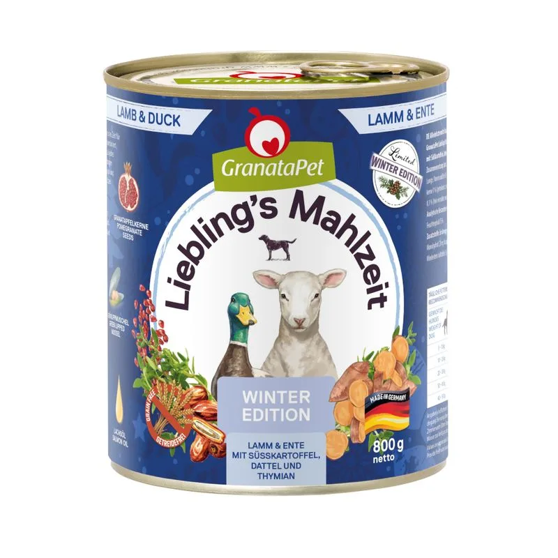GranataPet Limited Edition Menù invernale - Agnello e Anatra (Set %: 12 x 800 g)
