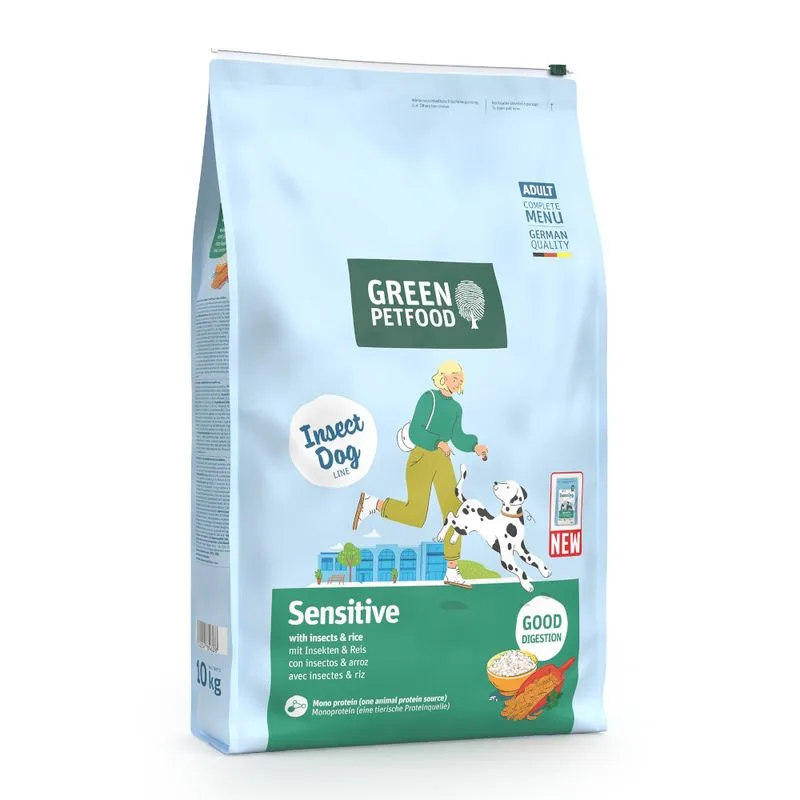 Green Petfood Sensitive con Insetti & Riso (Set %: 2 x 10 kg)