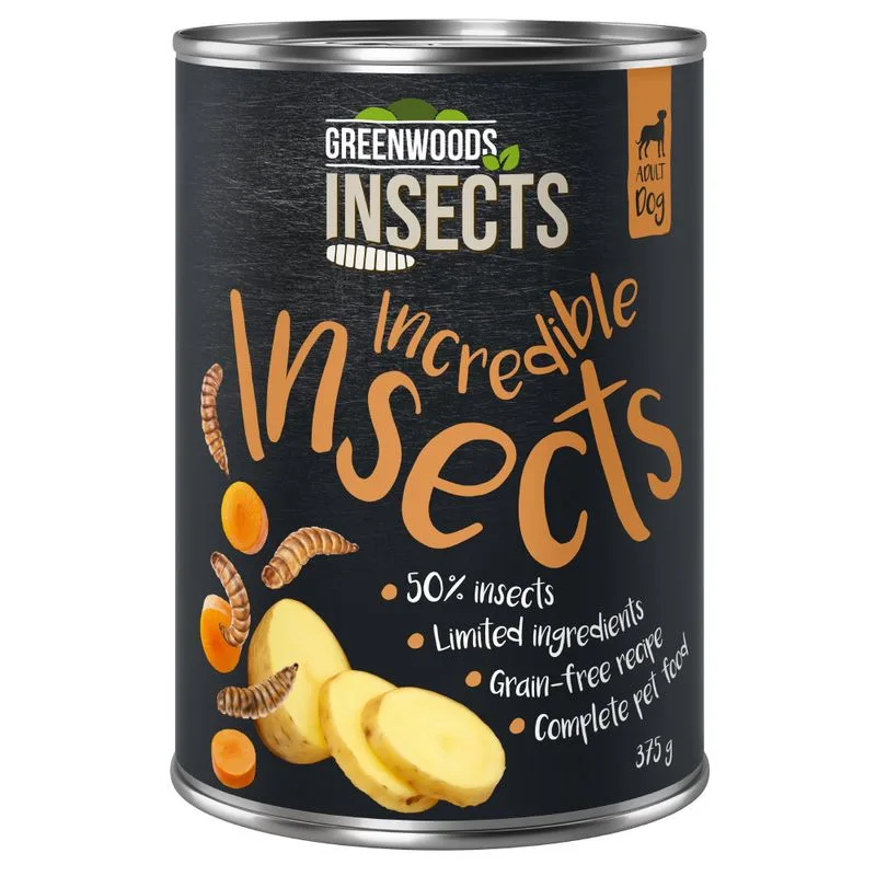 Greenwoods Insects con Patate e Carote Alimento umido per cani (Set %: 24 x 375 g)
