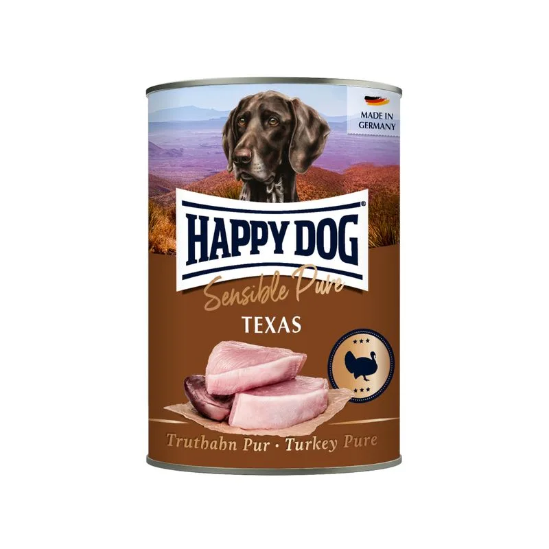 Happy Dog Sensible Pure 12 x 400 g Umido cane (Texas (Tacchino puro))