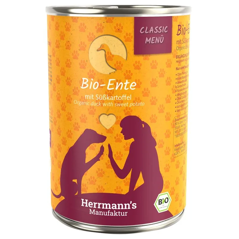 Herrmann's Menù Classic / Bio-Menù 6 x 400 g (Anatra bio con Patate dolci bio)