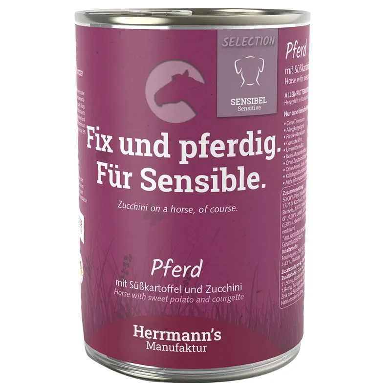 Herrmann´s Selection Sensible 6 x 400 g (Cavallo con Patate dolci bio & Zucchine bio)