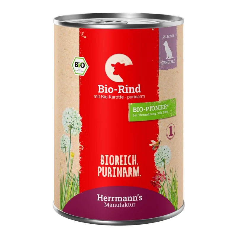 Herrmann´s Selection Sensible 6 x 400 g (Manzo bio con Carote bio)