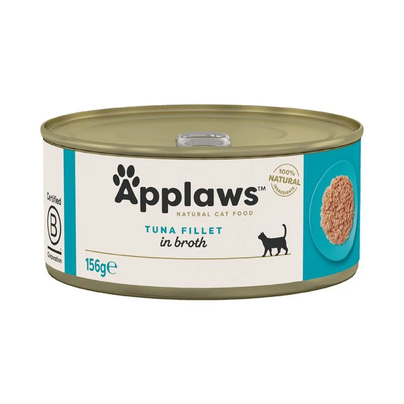 Applaws in Brodo 12 x 156 g Alimento umido per gatti (Filetto di Tonno)