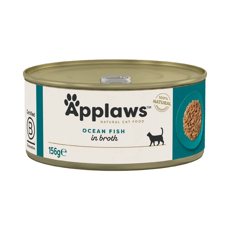 Applaws in Brodo 12 x 156 g Alimento umido per gatti (Pesce d'Oceano)