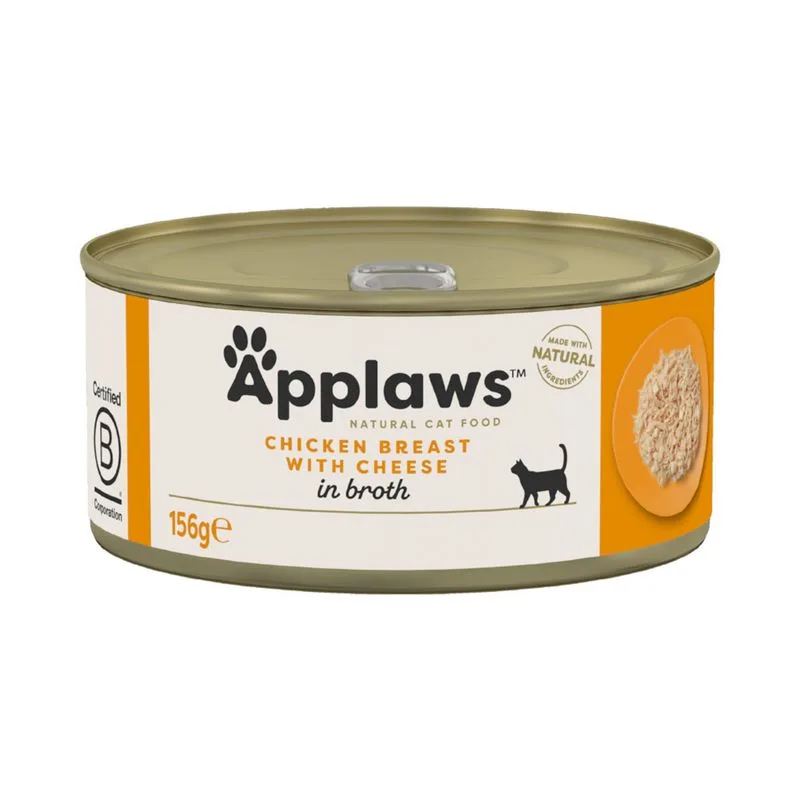Applaws in Brodo 12 x 156 g Alimento umido per gatti (Petto di Pollo con Formaggio)
