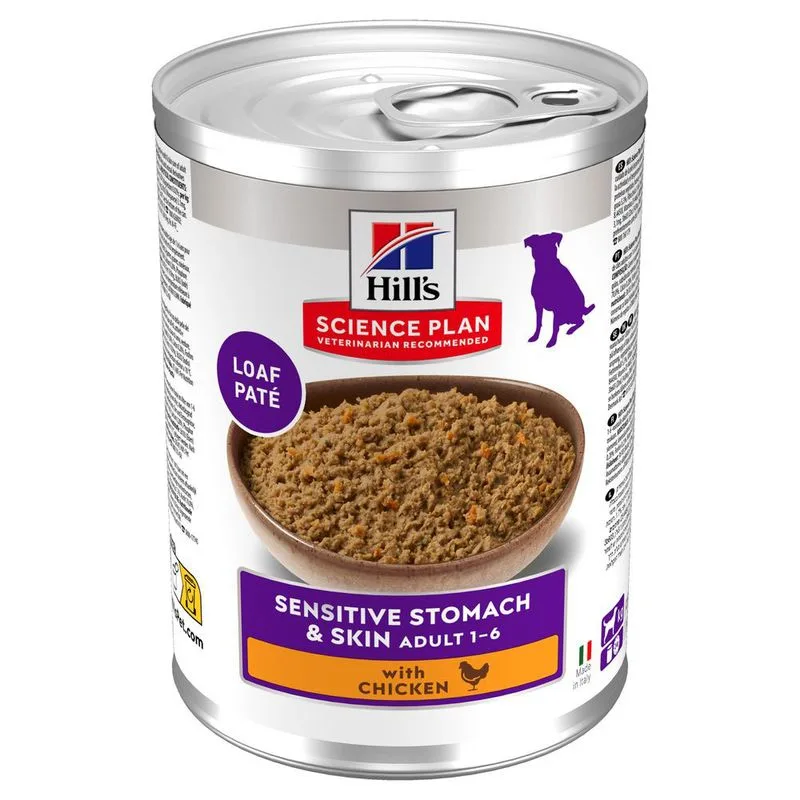 Hill's Science Plan Dog Sensitive Stomach & Skin Pollo umido cane (Set %: 48 x 370 g)