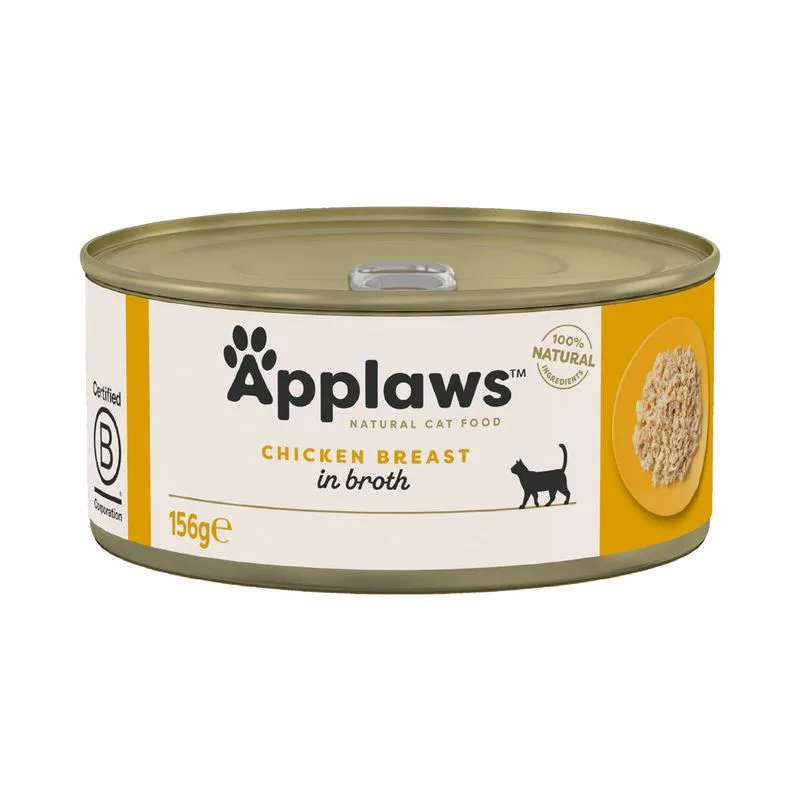 Applaws in Brodo 12 x 156 g Alimento umido per gatti (Petto di Pollo)