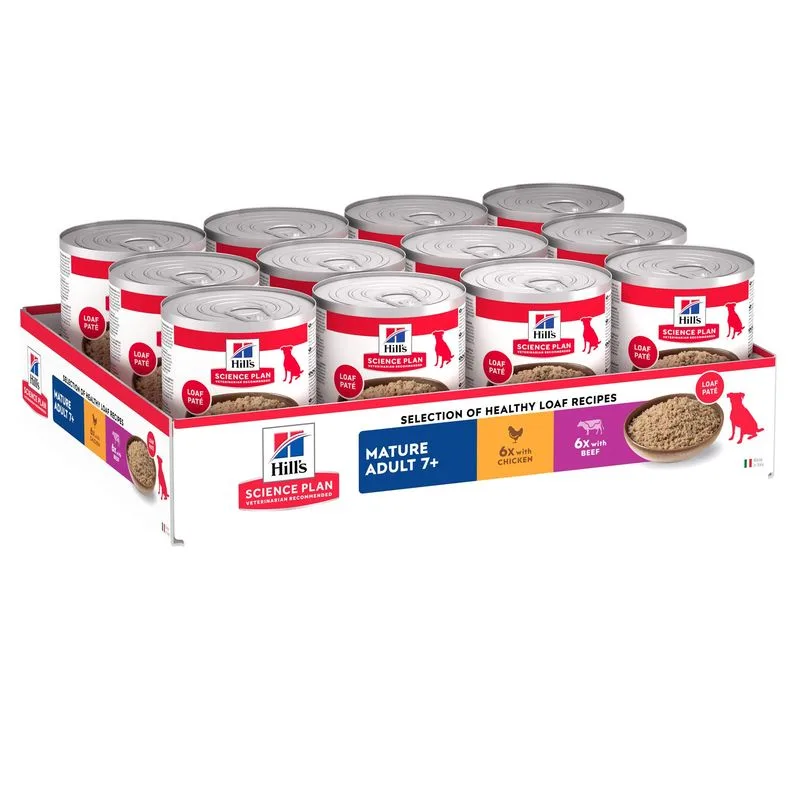 Hill's Science Plan Mature Adult 7+ (12 x 370 g con Pollo & Manzo)