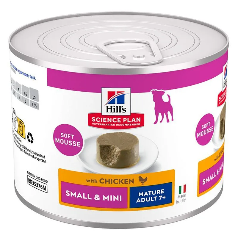 Hill's Science Plan Mature Small & Mini Mousse umido per cane (Set %: 24 x 200 g Pollo)