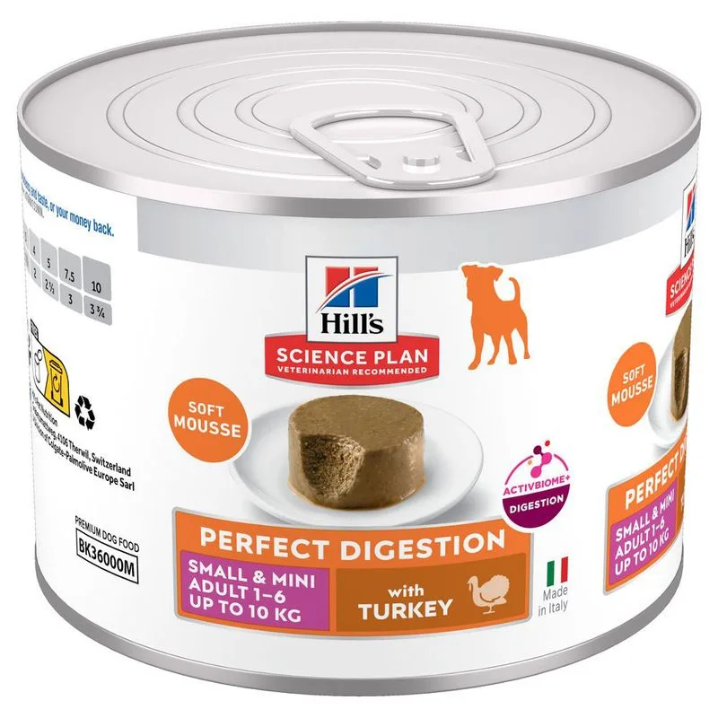 Hill's Science Plan Perfect Digestion Adult Small & Mini Mousse Tacchino (Set %: 24 x 200 g)