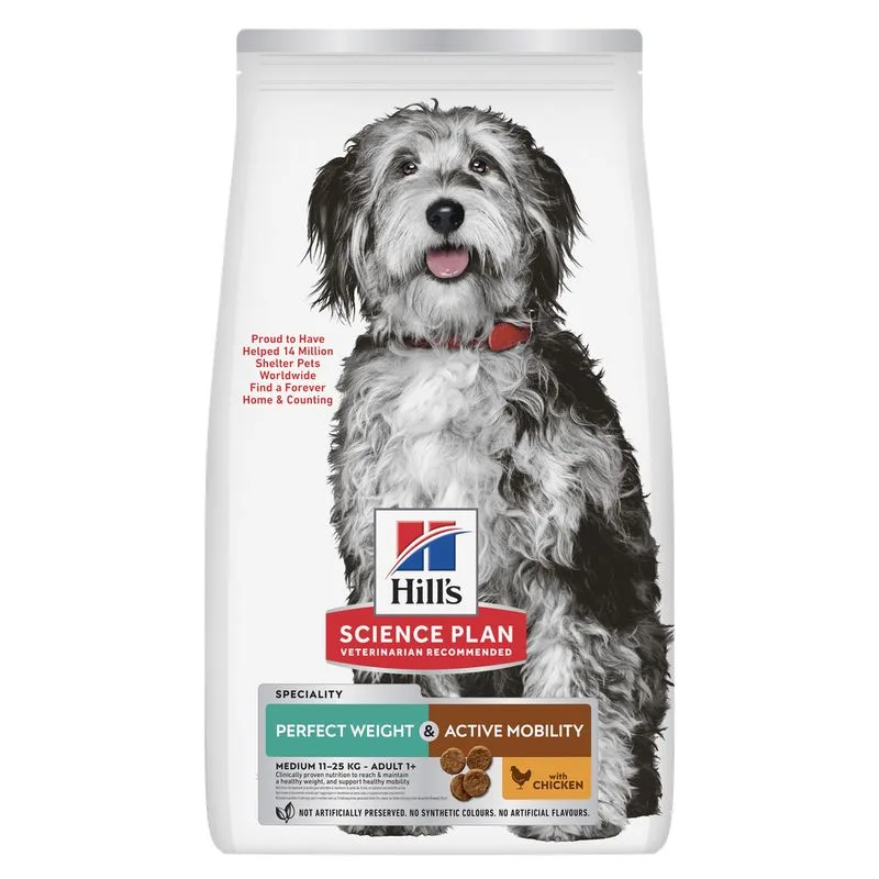 Hill's Science Plan Perfect Weight & Active Mobility Adult 1+ Medium Pollo (Set %: 2 x 12 kg)