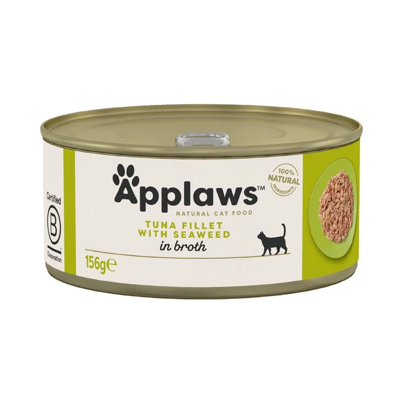 Applaws in Brodo 12 x 156 g Alimento umido per gatti (Tonno con Alga marina)