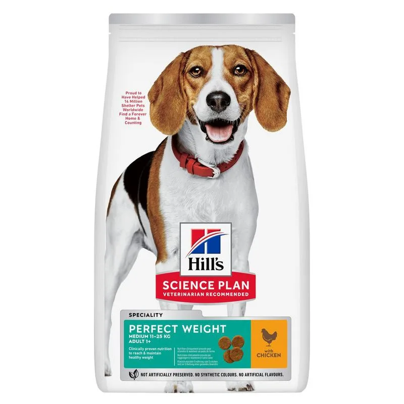 Hill's Science Plan Perfect Weight Adult 1+ Medium con Pollo (Set %: 2 x 12 kg)