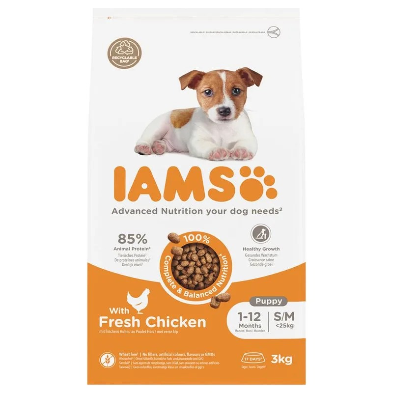 IAMS Advanced Nutrition Puppy Small & Medium Pollo Crocchette per cane (Set %: 2 x 3 kg)