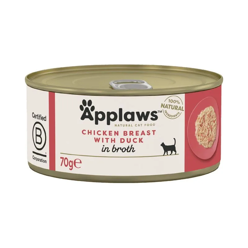 Applaws in Brodo 12 x 70 g (Petto di Pollo con Anatra)