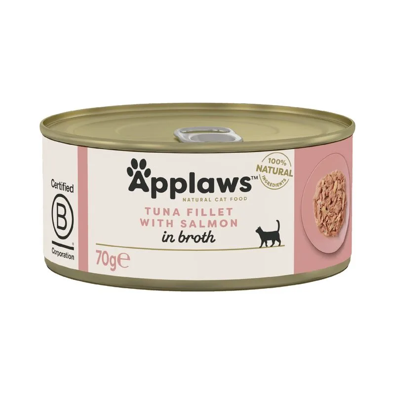 Applaws in Brodo 24 x 70 g (Filetto di tonno con Salmone)