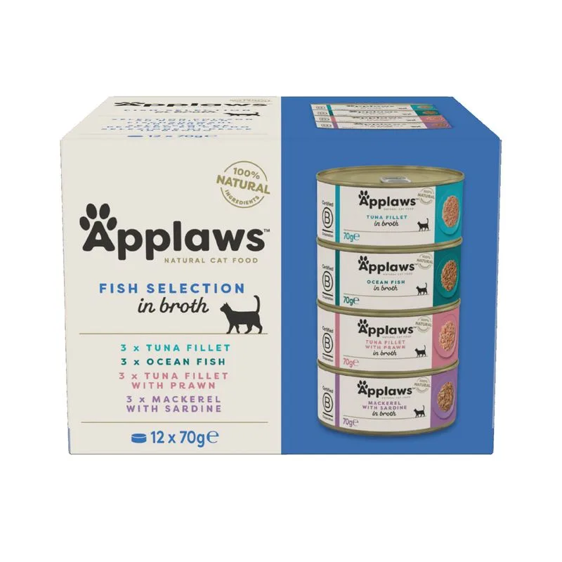 Applaws in Brodo 24 x 70 g (Selezione Pesce (4 gusti di Pesce))