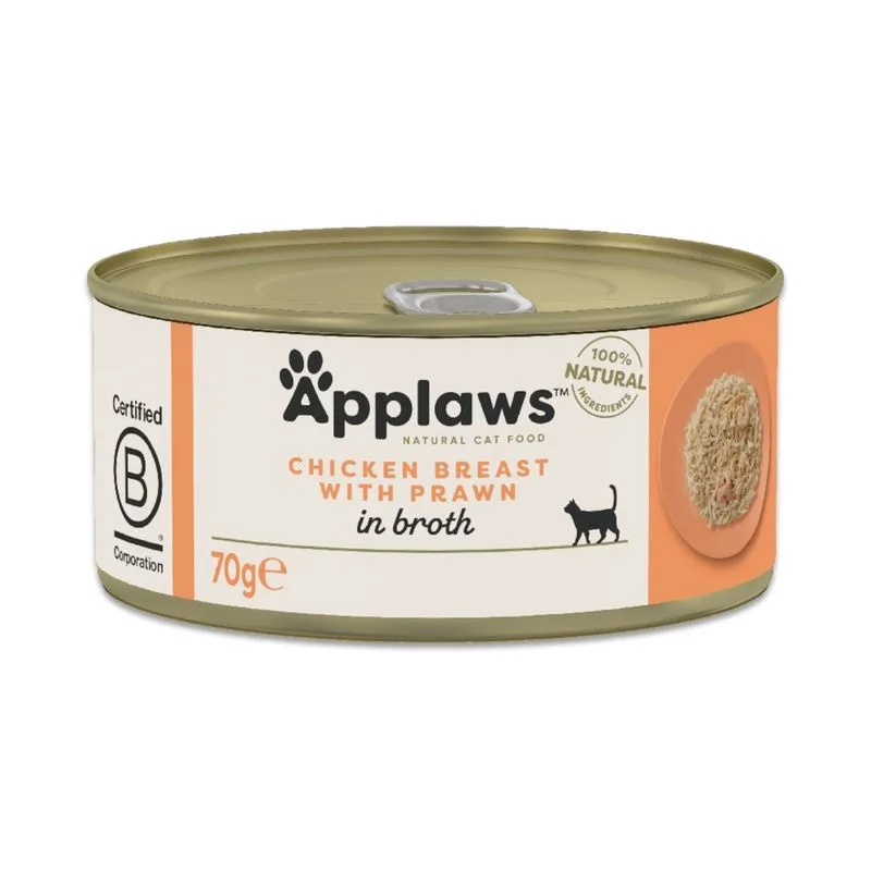 Applaws in Brodo 6 x 70 g (Petto di Pollo con gamberetti)