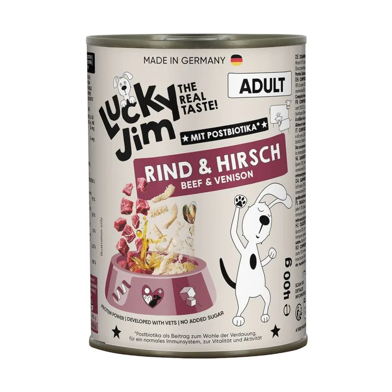 Lucky Jim Adult 6 x 400 g (Manzo & Cervo)