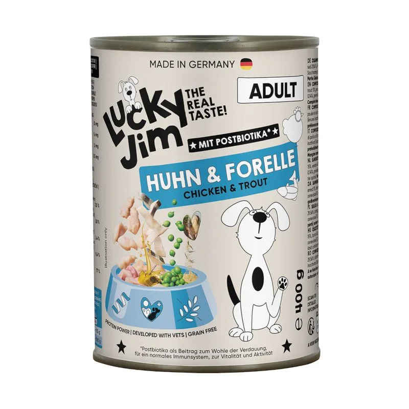 Lucky Jim Adult 6 x 400 g (Pollo & Trota)