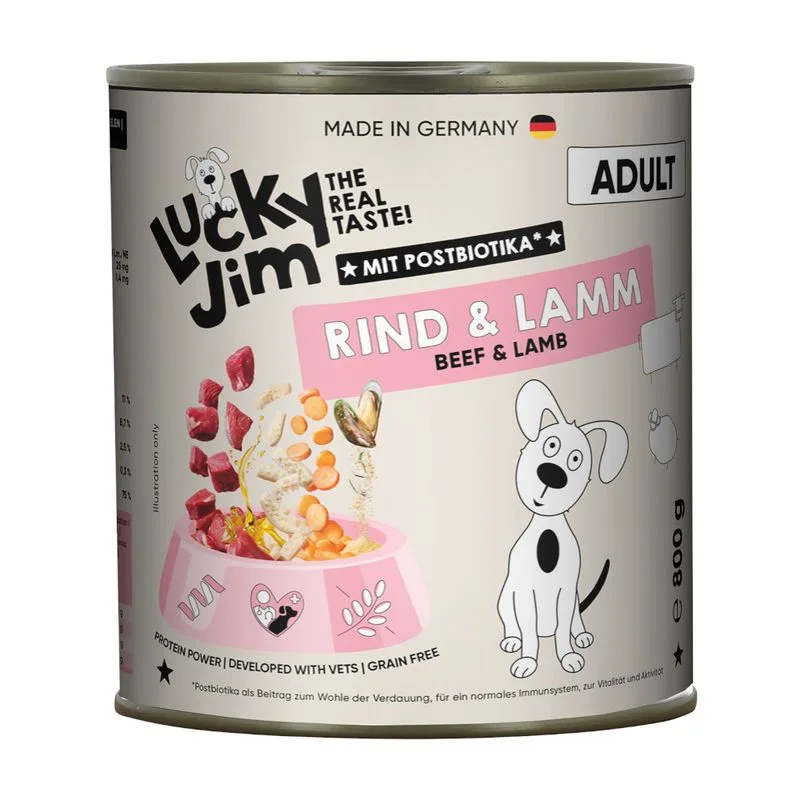 Lucky Jim Adult 6 x 800 g (Manzo & Agnello)