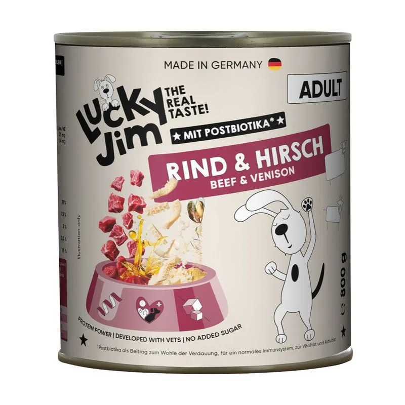 Lucky Jim Adult 6 x 800 g (Manzo & Cervo)