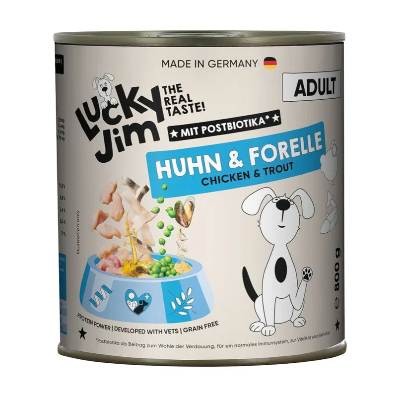 Lucky Jim Adult 6 x 800 g (Pollo & Trota)