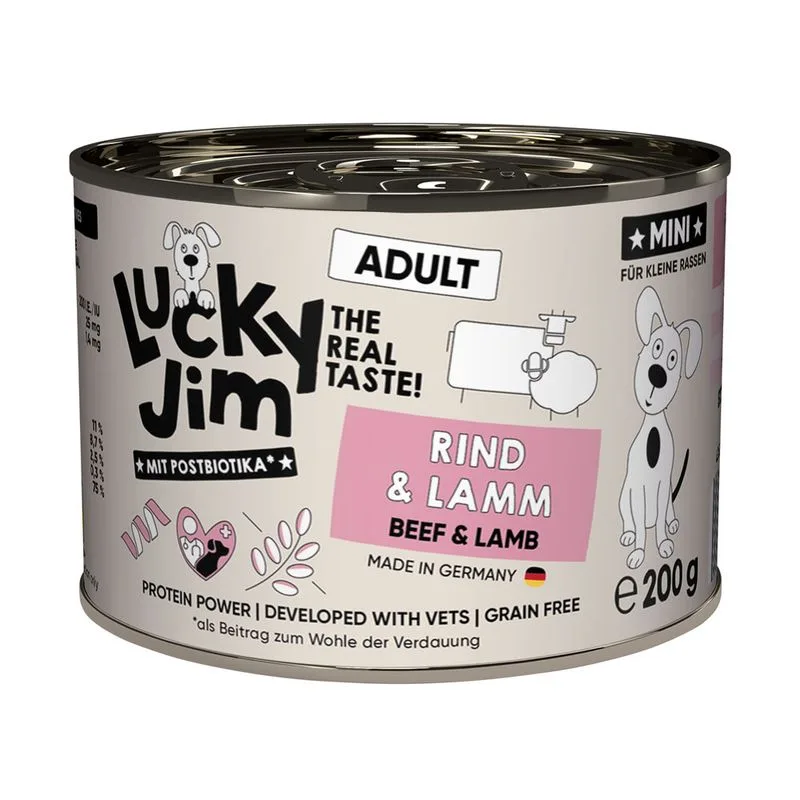 Lucky Jim MINI Adult 24 x 200 g (Manzo & Agnello)