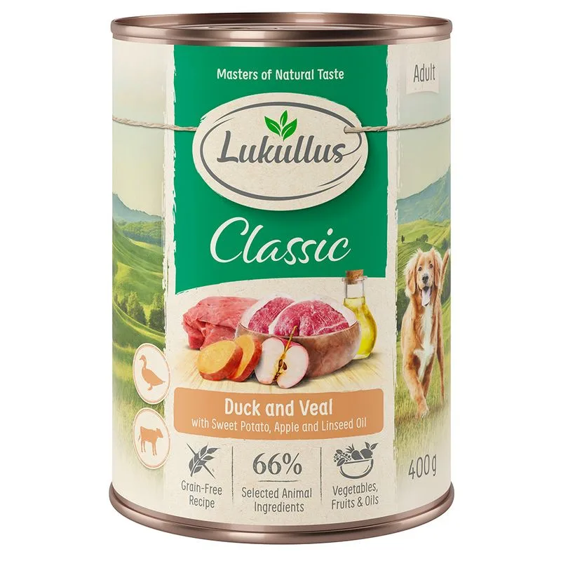 Lukullus Adult senza cereali 6 x 400 g (Anatra & Vitello)