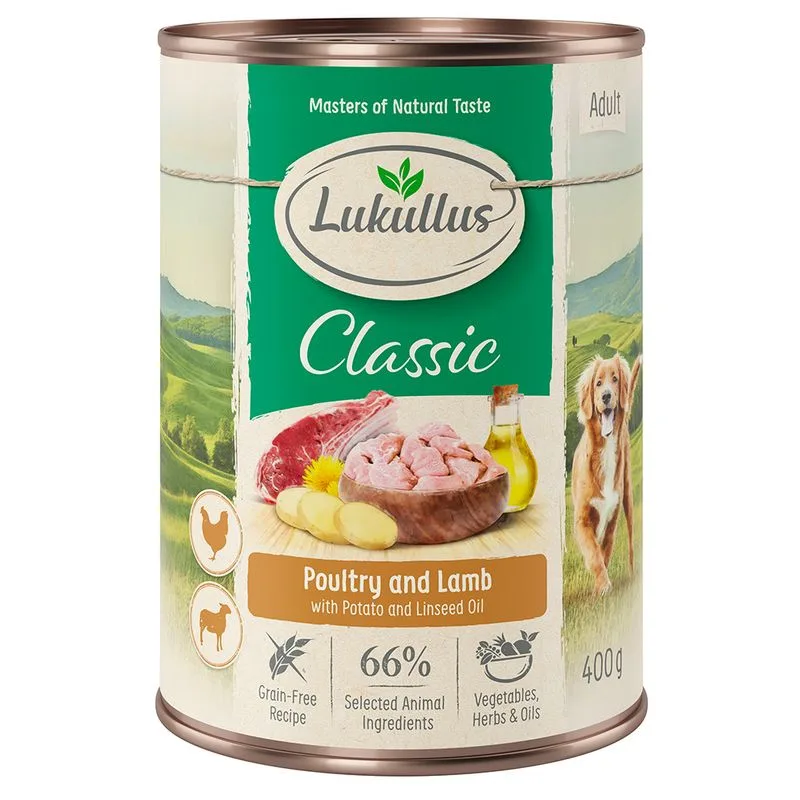 Lukullus Adult senza cereali 6 x 400 g (Pollame & Agnello)
