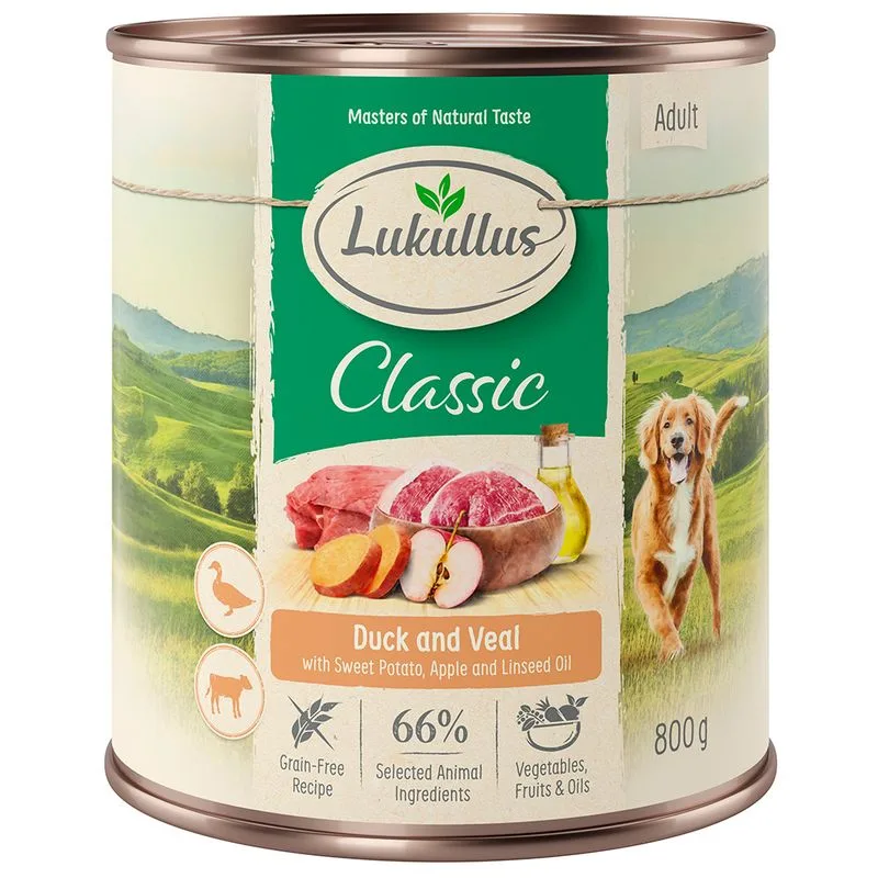 Lukullus Adult senza cereali 6 x 800 g (Anatra & Vitello)