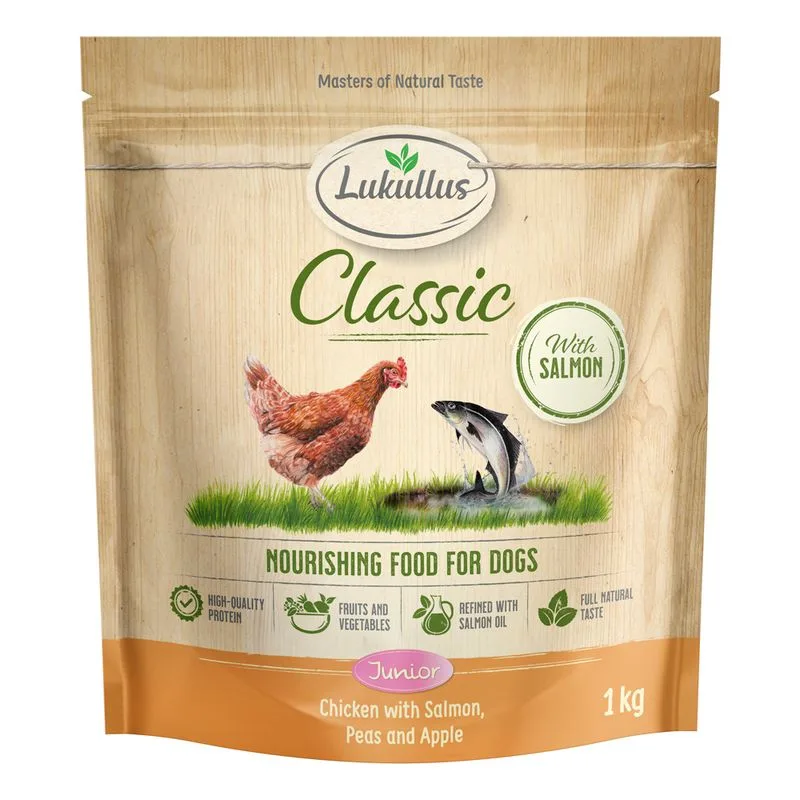 Lukullus Classic Junior Pollo & Salmone (5 kg (5 x 1 kg) Nuova ricetta)