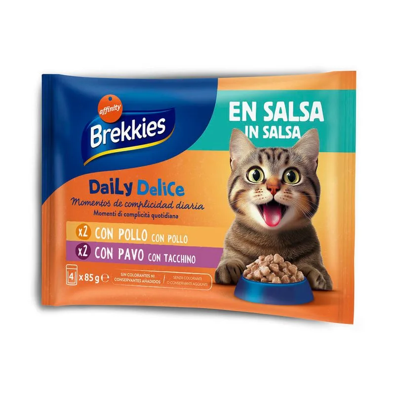 Brekkies Daily Delice 24 x 85 g (Pollo & Tacchino in Salsa)
