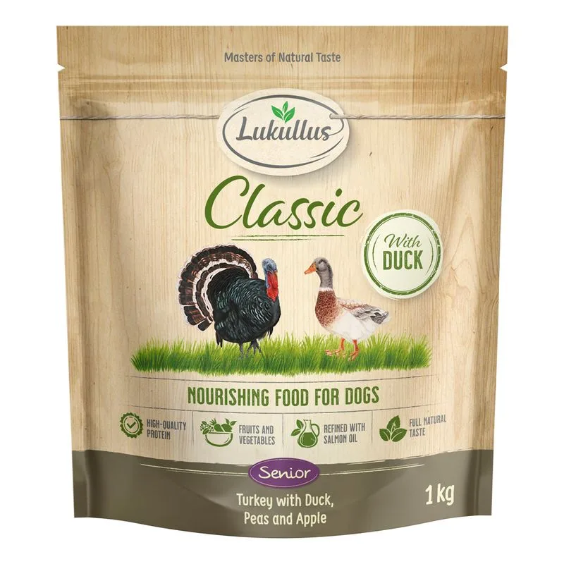 Lukullus Classic Senior Tacchino & Anatra (Set %: 5 x 1 kg Nuova ricetta)