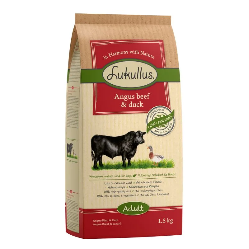 Lukullus Manzo Angus & Anatra con riso integrale (Set %: 4 x 1,5 kg)