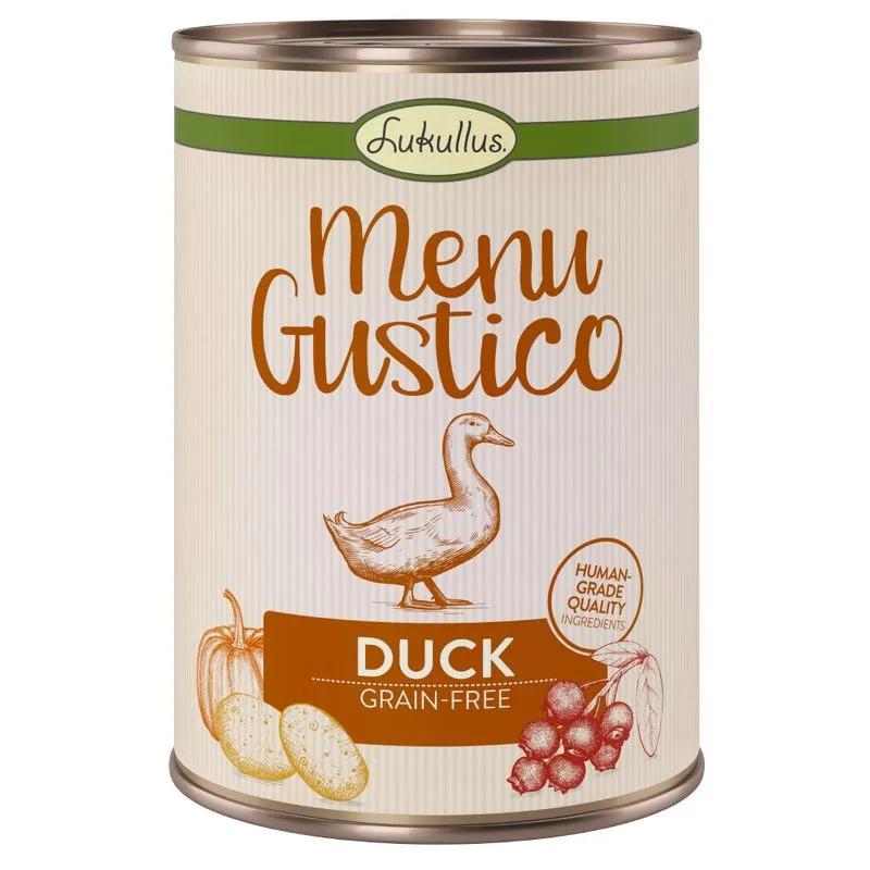 Lukullus Menu Gustico  - Senza cereali 24 x 400 g (Anatra con carote, mirtilli rossi & rosmarino)
