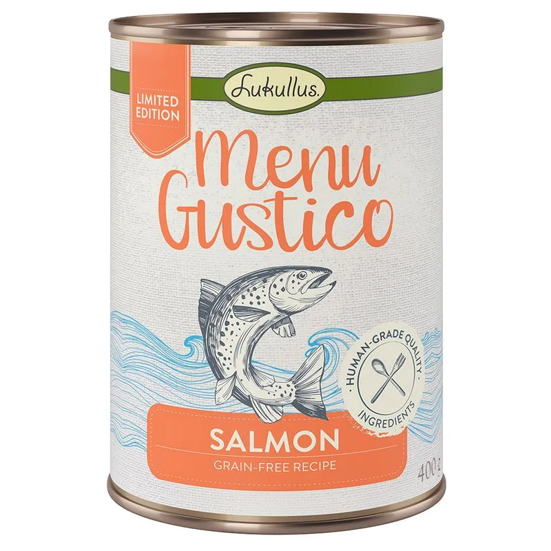 Lukullus Menu Gustico - Salmone con Carote, Erba Medica e Spinaci (6 x 400 g)