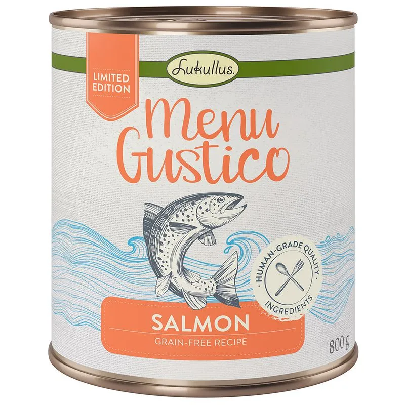Lukullus Menu Gustico - Salmone con Carote, Erba Medica e Spinaci (6 x 800 g)