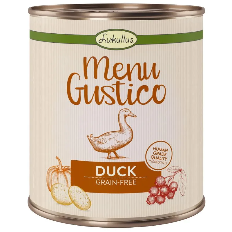 Lukullus Menu Gustico - Senza cereali 24 x 800 g (Anatra con Carote, Mirtilli rossi & Rosmarino)