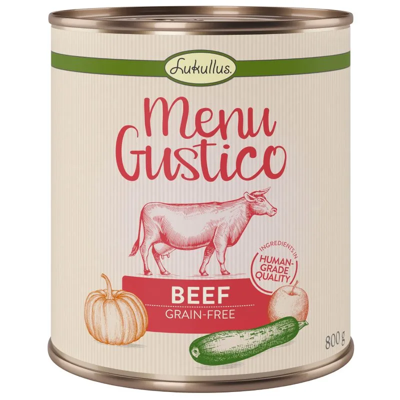Lukullus Menu Gustico - Senza cereali 24 x 800 g (Manzo con Zucca, Mela & Origano)