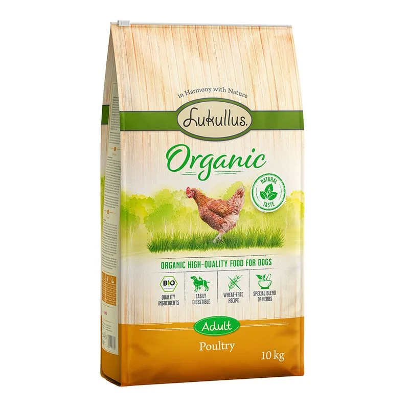 Lukullus Organic Pollame (Senza frumento) Crocchette cane (Set %: 2 x 10 kg)