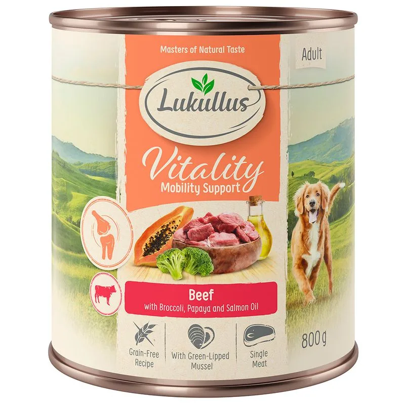 Lukullus Vitality Mobility Support Manzo - senza cereali (6 x 800 g)