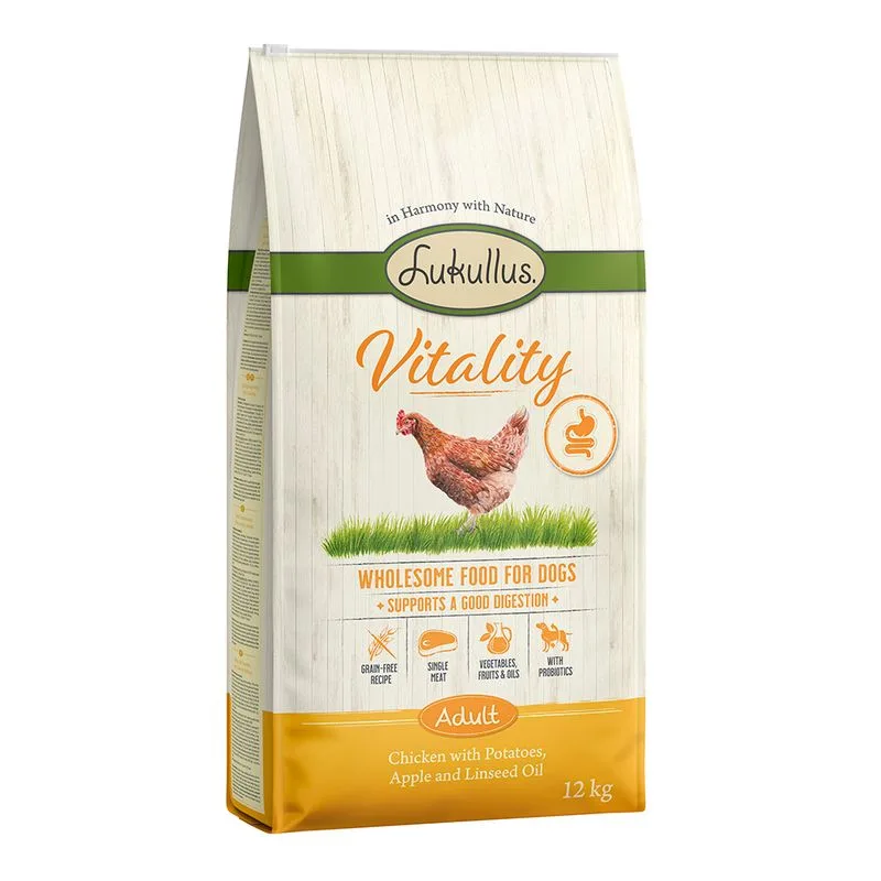 Lukullus Vitality Digestione Pollo - senza cereali Crocchette (Set %: 2 x 12 kg)