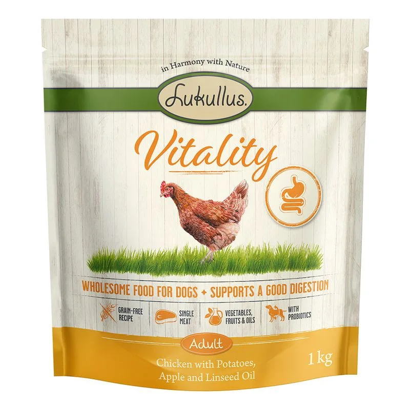 Lukullus Vitality Digestione Pollo - senza cereali Crocchette (Set %: 5 x 1 kg)