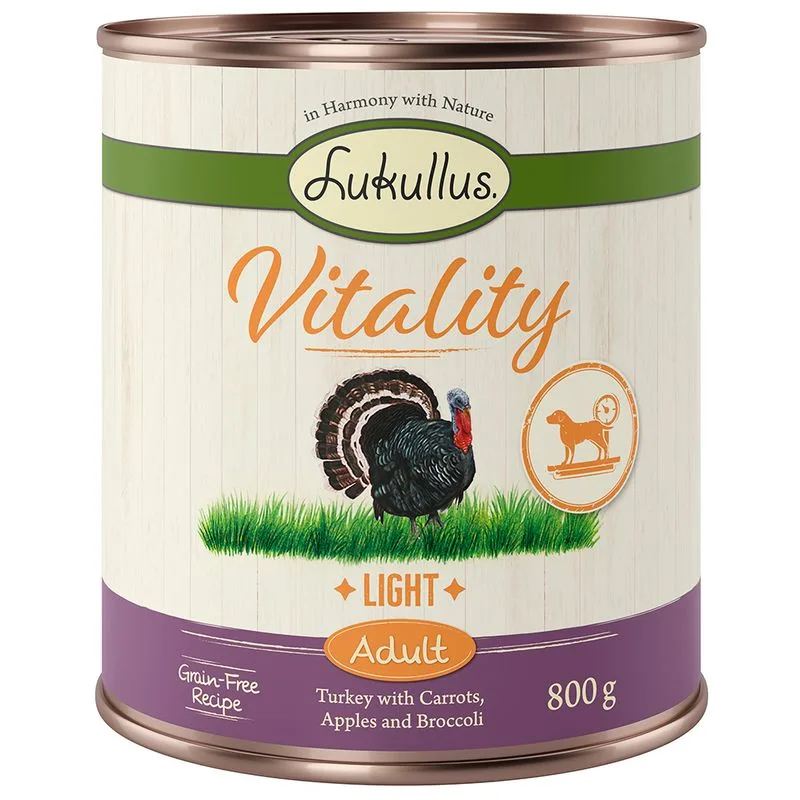 Lukullus Vitality Light Tacchino umido senza cereali cane (6 x 800 g)