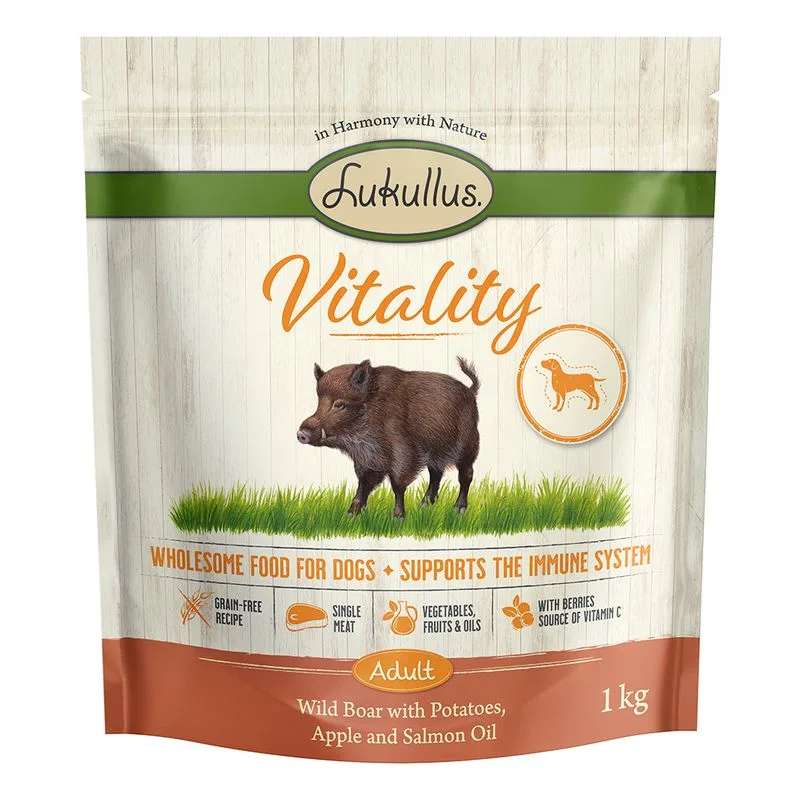 Lukullus Vitality Sistema immunitario Cinghiale - senza cereali Crocchette (Set %: 5 x 1 kg)