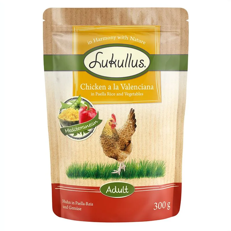 Lukullus in buste Pollo in Paella e Verdure 6 x 300 g Umido cane